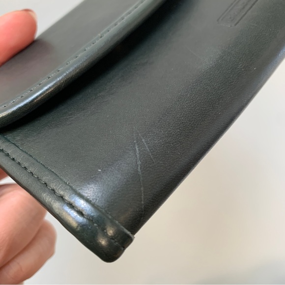 Forest Green Multifunction Purse (7219) Vintage Coach Leather Unisex Wallet - Picture 11 of 15